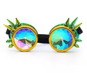 Rave Goggles Steampunk Glasses Kaleidoscope Sunglasses Rainbow