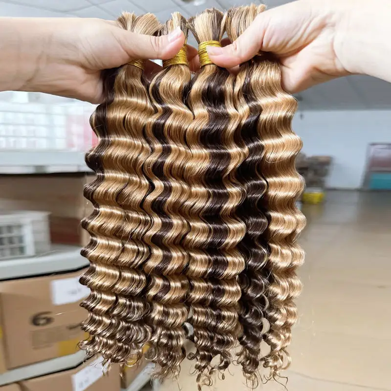 ब्लॉन्ड 613 ब्राज़ीलियाई रूस भारतीय रेमी मानव बाल थोक ब्रेडिंग के लिए, 10-30 इंच असंसाधित कच्चे वर्जिन मानव बाल थोक एक्सटेंशन