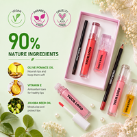 Kit de Lèvres Hydratant 3-en-1 Végétalien Imperméable en Gros avec Rouge à Lèvres Crème et Emballage Personnalisé pour Lèvres Rouges – Marque Privée