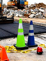 Cône de signalisation routière réfléchissant prismatique en PVC haute visibilité 75 cm IP67 – Barrière de sécurité pour le contrôle du trafic routier et la réduction de vitesse