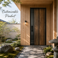 Porte d'entrée élégante en aluminium artisanal pour cour de maison avec serrure anti-effraction, poignée, charnière, certifiée CE, sécurité de classe A