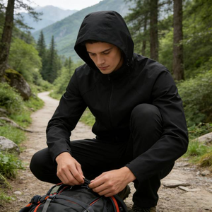 Winter <b>Reversible</b> Hooded Turtleneck Fleece <b>Jacket</b> 100% Polyester Front Men Women Windproof Full Heat Sealing Seamless Pressure - Product Image 6