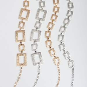 เข็มขัดสี่เห<span class=keywords><strong>ล</strong></span>ี่ยมสำหรับผู้หญิงชุดเดรส JK จับคู่กับชุดเดรสเสื้อเชิ้ตคาดเอวเข็มขัดสายโซ่โ<span class=keywords><strong>ล</strong></span>หะ - Product Image 2