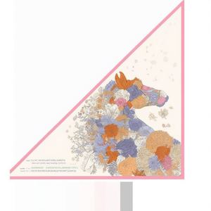 Foulard Multifunzionale Triangolare 60x135cm con Stampa Floreale Digitale, Protezione Solare, Velo Estivo in Poliestere per Donne - Product Image 2