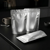 Sachets Doypack Autoportants en Aluminium Pur Argenté Refermables avec Fermeture Éclair Thermoscellable pour Emballage Alimentaire