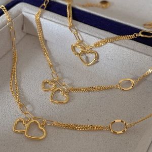 Xinfly 18K Real Gold <b>Bracelet</b> Two Hollow Hearts Fine Jewelry Unisex Classic <b>Cute</b> Yellow Gold - Product Image 4