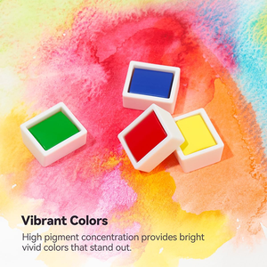 Secolarart 24 vibranti <span class=keywords><strong>acquerelli</strong></span> dipingono <span class=keywords><strong>professionali</strong></span> 24 mezza padella tinta unita <span class=keywords><strong>Set</strong></span> di vernice per torta ad acquerello con scatola di latta di metallo - Product Image 2
