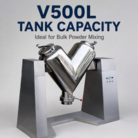 Mélangeur de type V V500L en acier inoxydable 304, équipement de mélange pour épices et poudres aromatiques
