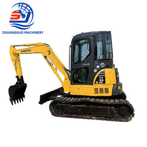 Mini-excavatrice Komatsu d'occasion PC55 PC55MR 5,5 tonnes, moteur Cummins, boîte de vitesses Doosan, vérin hydraulique Poclain à vendre, pièces principales incluses - Product Image 1