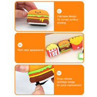 Offre Spéciale : Tampon Flash Personnalisé en Plastique Série Alimentaire Dessin Animé avec Impression Numérique du Nom des Enfants