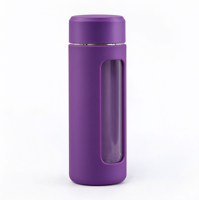 Bouteille shaker en verre de haute qualité de 380 ml avec boule mélangeuse, mixeur pour thé matcha, gobelet en verre facile à transporter pour une utilisation en déplacement