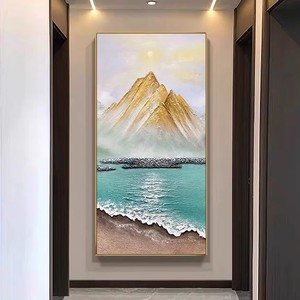 ภาพวาดสีน้ำมันวาดด้วยมือ วิวภูเขาจินซาน รูปทรงสี่เหลี่ยมผืนผ้า ตกแต่งผนังทางเข้าห้องนั่งเล่น สไตล์อิมเพรสชั่นนิสม์ - Product Image 2