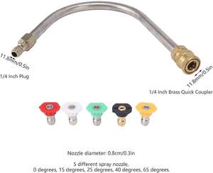4000psi in acciaio inox ottone idropulitrice prolunga la spina di collegamento rapido asta curva da 1/4 pollici <span class=keywords><strong>per</strong></span> la <span class=keywords><strong>pulizia</strong></span> dell'auto - Product Image 4