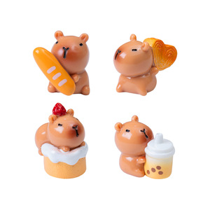 Boîte surprise, figurines <span class=keywords><strong>d</strong></span>'<span class=keywords><strong>animaux</strong></span> de dessin animé, miniatures en résine, figurines de capybara pour la <span class=keywords><strong>d</strong></span>écoration de voiture et de bureau, jeux alimentaires et collection - Product Image 5