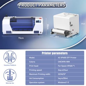 FREE SHIPPING USA Warehouse Cheap A3 XP600 Head 33CM Pet Film with Oven Printer Package Flatbed DTF Printer for T-Shirt - Product Image 3