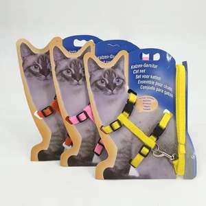 調整可能なナイロンペットハーネスベルトシンプルファッションスタイルストライプ猫襟リーシュかわいい子猫犬製品 - Product Image 5