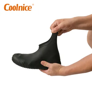 معطف واق من المطر المطاط الأسود Suppliers-COOLNICE جوارب المطر قابل للغسل غطاء للمطر للماء سيليكون نونسليب المطاط غطاء الحذاء