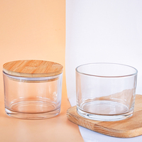Venta al por Mayor de Frascos de Vidrio Transparente de Boca Ancha de 210 ml, 480 ml, 730 ml y 16 oz, Recipientes Vacíos para Velas de Diferentes Tamaños para Fabricación de Velas