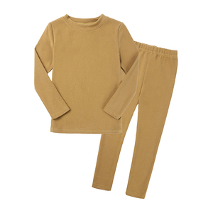 Conjunto de Pijamas Simples para Meninas com Manga Longa, Roupas de Dormir para Crianças, Pijamas de Algodão para Meninas, Atacado - Product Image 4