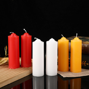 Bougie cylindrique en paraffine grossière sans fumée pour l'éclairage domestique, vente en gros, rouge, blanc, jaune, pour coupures de courant, <span class=keywords><strong>d</strong></span>'<span class=keywords><strong>urgence</strong></span>, romantique - Product Image 2