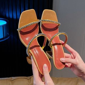 Dropshipping 2025 Sandalias de Tacón Alto, 1 Par de Zapatos Tipo Kitten, Pantuflas de Tacón para Mujer - Product Image 5