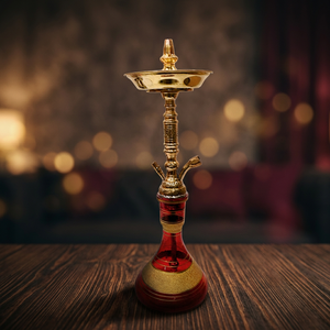 Luxury Brass Lacquer Egyptian Tower Midi Cone <b>Vase</b> Mini Hookahs with <b>Glass</b> at Wholesale Price - Product Image 2