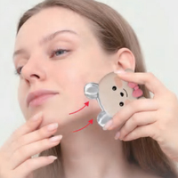 Tableau Guasha en forme d'ours mignon et coussin de massage avec gel de refroidissement à l'intérieur pour le massage du visage par cryothérapie et les soins de levage du cou portables