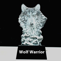 Haute qualité Personnalisable Animal Sculpture Cristal Trophée Personnalisé Cristal Trophée Ornement Animal Tête Statue