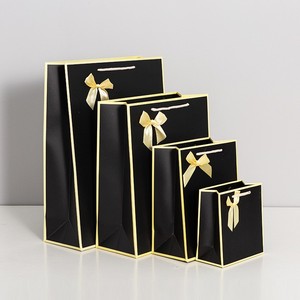 Bolsas de Papel para Regalo con Asa, Personalizadas con Logotipo, Pequeñas, para Ropa, de Lujo, con Lazo, para Mujer, Venta al Por Mayor - Product Image 1