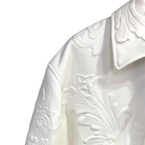 Giacca da Uomo Varsity <span class=keywords><strong>College</strong></span> Letterman di Lusso Personalizzata in Vera Pelle Impermeabile Nera con Stampa a Rilievo - Product Image 6