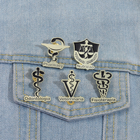 Caduceo médico esmalte pines dentista enfermera veterinario farmacia símbolo broche solapa insignia regalo para amigos