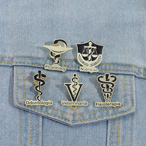 Caduceusエナメルピン歯科医ナース獣医薬局シンボルブローチラペルバッジ友人のためのギフト - Product Image 4