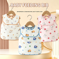 Bavoir d'alimentation pour bébé, motif de dessin animé, imperméable, résistant aux taches, fin, pour l'été, pour nourrissons de 1 à 3 ans