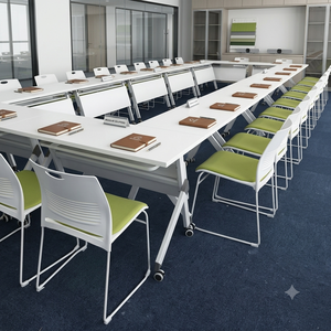 Silla de Conferencia Apilable con Respaldo de PP, Asiento Tapizado, Estructura de Acero Cromado, para Oficina o Sala de Capacitación, 12 Colores, Proveedor OEM - Product Image 5