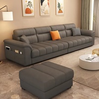 Canapé trois places personnalisable pour plusieurs personnes, mobilier de salon familial pour appartement, en cuir durable