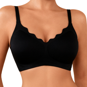 Reggiseno Senza Cuciture e Senza Ferretto da Donna, con Scollo a V Festonato, Push-up, Supporto in Gel, Lati Larghi, Morbido e Confortevole - Product Image 5