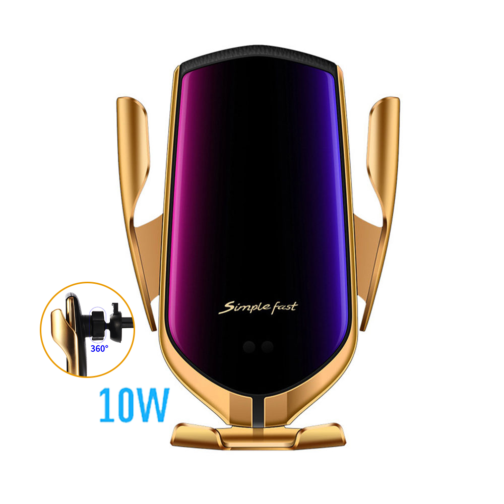 R1 10 Вт инфракрасный датчик автоматического зажима быстрого беспроводное автомобильное зарядное устройство крепление, устанавливаемое на вентиляционное отверстие в салоне автомобиля Автомобильный держатель для телефона беспроводной зарядки Держатель для 