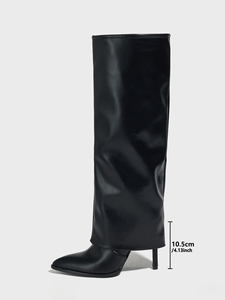 Nouvelles bottes au-dessus du genou, style britannique tendance, talons aiguilles, bout pointu, bottes longues pour femmes, bottes hautes - Product Image 6