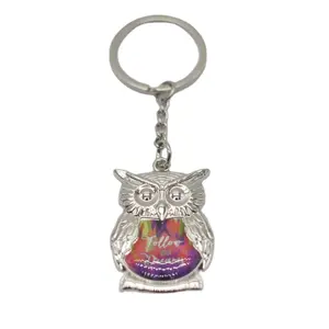 Bán buôn quà lưu niệm hợp kim dễ thương hình dạng động vật chim cú Keychain