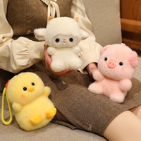 Peluche lestée en forme d'animal (pingouin, mouton, poulet) de 15 cm pour petit chien, jouet décoratif, cadeau de ferme, souvenir