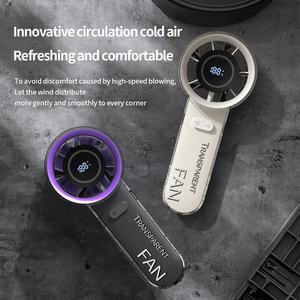 Ventilateur portable sans lame rechargeable intelligent avec USB pour le camping, la voiture et l'usage domestique - Mini ventilateur à piles à faible bruit - Product Image 6