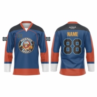 Jersey Hoki Es Custom Tackle Twill 100% Poliester Warna Logo Nama Nomor Kustom Atasan Latihan Hoki Es