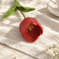 Bunga Tulip PU Realistis Sentuhan Lembut, Tulip Imitasi untuk Dekorasi Rumah, Buket Pernikahan, Hiasan Meja