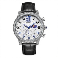 Montre mécanique automatique de luxe pour homme Shanghai, bracelet en cuir véritable, boîtier en alliage, charme lumineux