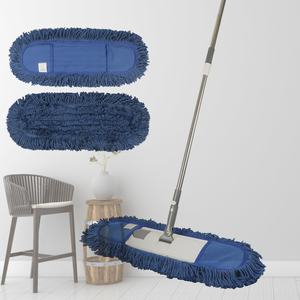 MSJ özel 360 derece dönen düz paspas basit ev temizlik için değiştirilebilir bez kafası ile çelik direk kat temizlik paspası - Product Image 1