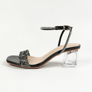 รองเท้าส้นหนาประดับเพชร สไตล์แฟรี่ สำหรับฤดูร้อน ขายดีจากโรงงาน - Product Image 5