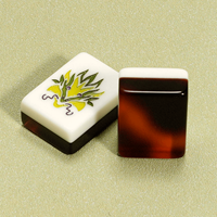 Stock US, Livraison Gratuite : Tuiles de Mahjong Américaines de Luxe en Acrylique Gravé, Motif Écaille de Tortue Moderne, Double Couche, 160 Tuiles