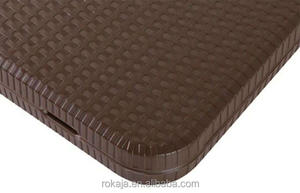 Table de <span class=keywords><strong>jardin</strong></span> pliable et portable, de forme rectangulaire, en plastique, <span class=keywords><strong>imitation</strong></span> <span class=keywords><strong>rotin</strong></span>, pour enfants, coussin pour pique-nique, l'extérieur - Product Image 3