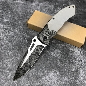 Cuchillo Plegable de Bolsillo para Acampar al Aire Libre con Diseño de Leopardo, Fabricado con Acero Inoxidable G10+ de Grado DIY OEM, 5CR13MOV - Product Image 2
