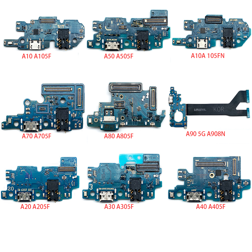 100% оригинальный для Samsung A10 A20 A30 A40 A50 A70 A80 A90 5 г USB зарядное устройство зарядный порт док-станция штекер разъем микрофонная плата Flex